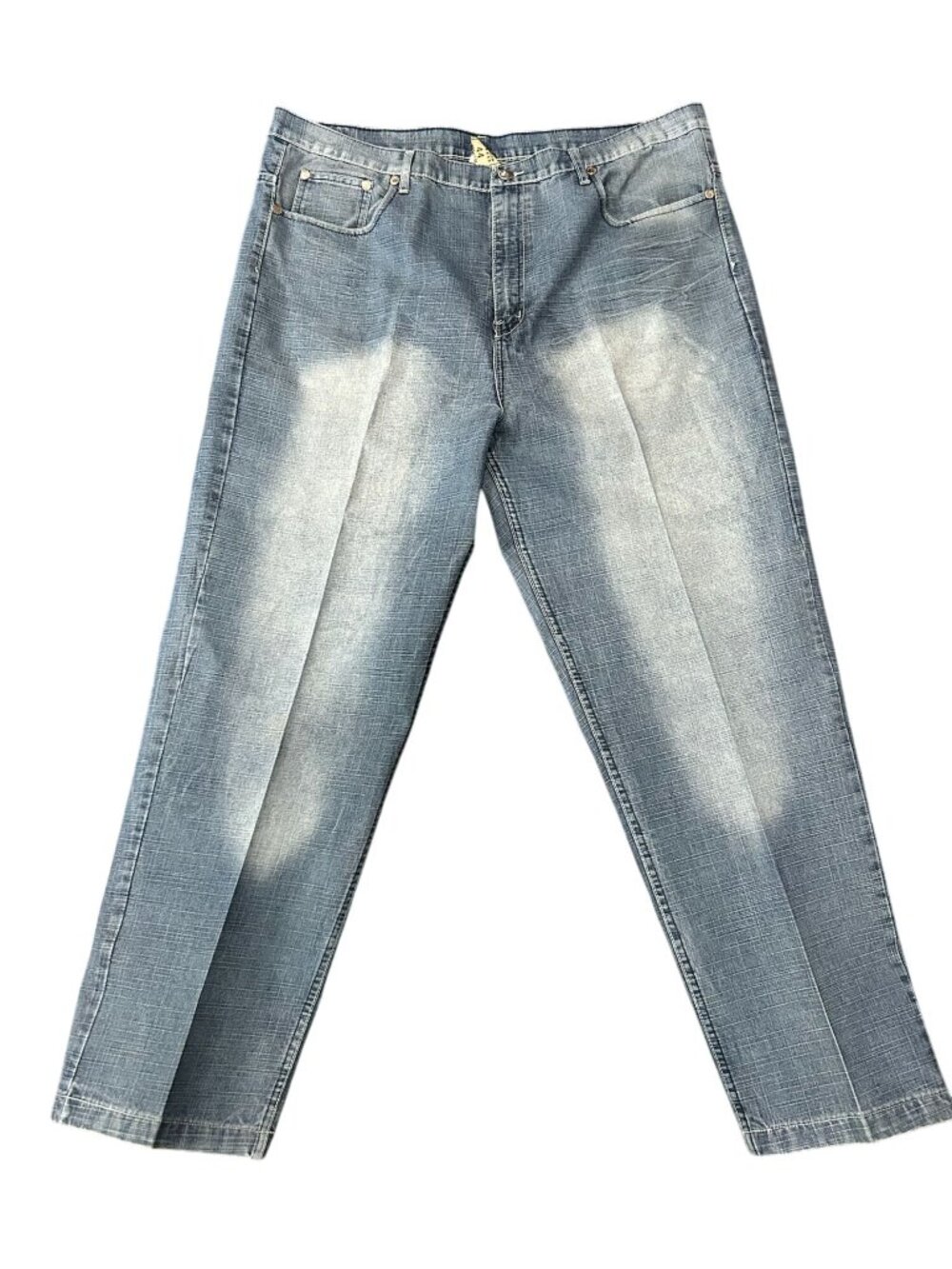 Brooklyn Express 44 Mens Light Wash Denim Jeans Embroidered Back Pockets Y2K
